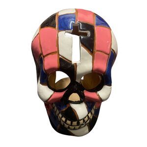 Ceramic Peru Folk‑Style Skull